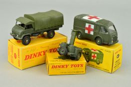 THREE BOXED FRENCH DINKY TOYS MILITARY VEHICLES, Renault-Carrier Military Ambulance, No.80F