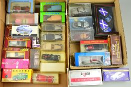 A QUANTITY OF BOXED DIECAST CAR MODELS, majority 1/43 scale, includes a number of Jaguar and James