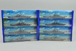 A QUANTITY OF BOXED HORNBY MINIC WARSHIPS, to include 'K.M. Bismark', No.M742, 'K.M. Scharnhorst',