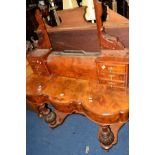 A VICTORIAN WALNUT DUCHESS DRESSING TABLE with a single mirror (sd)