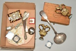 A SELECTION OF ITEMS to include an early 20th Century ivory, tortoiseshell and mother of pearl