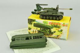 A BOXED FRENCH DINKY TOYS AMX 13 BRIDGE LAYER, No.883, matt olive drab body, appears complete and in