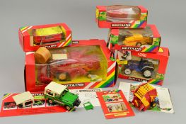 A QUANTITY OF BOXED AND UNBOXED BRITAINS DIECAST FARM MACHINERY, to include Massey-Ferguson