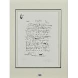 JIMI HENDRIX (AMERICAN 1942-1970) 'GYPSY EYES', a limited edition print of the lyrics to his hit