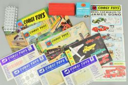 A QUANTITY OF CORGI TOYS ACCESSORIES AND LITERATURE, etc, to include opened and part used Self