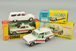 THREE BOXED POLICE CAR MODELS, Corgi Toys Ford Zephyr Motorway Patrol Car, No.419, Ford Cortina