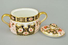 A ROYAL CROWN DERBY IMARI COVERED SUGAR BOWL, with twin handles, '2451' pattern