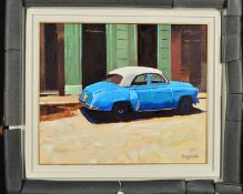 JEREMY SANDERS (BRITISH 1969) 'HAVANA CLASSICS II', a classic American car on the Cuban streets,