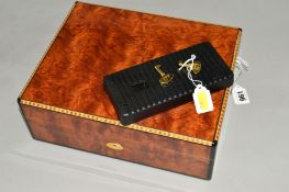 A MODERN DUNHILL HUMIDOR, with two keys, some surface scratches, size approximately 28.5cm x 22cm