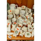 VARIOUS CRESTED WARES, COMMEMORATIVE WARES, etc, to include military shaped tanks, submarine, hand