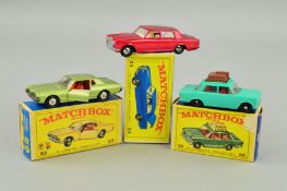 THREE BOXED MATCHBOX 1-75 SERIES MODELS, Rolls-Royce Silver Shadow, No.24, Fiat 1500 (complete
