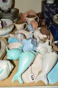 VARIOUS POOLE POTTERY SHELLS, BOWLS AND JUGS ETC