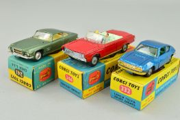 THREE BOXED CORGI TOYS CAR MODELS, Chrysler Ghia L.6.4, No.241, Chrysler Imperial, No.246 (missing