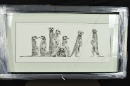 GARY HODGES (BRITISH CONTEMPORARY) 'FAMILY', a limited edition print of a family of Meerkats 760/