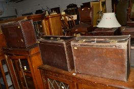 THREE BROWN LEATHER BRIEFCASES