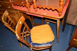 A FORMICA TOPPED TABLE and four chairs (5)