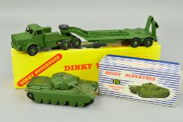 A BOXED DINKY TOYS THORNYCROFT MIGHTY ANTAR TANK TRANSPORTER, No.660, complete and in very lightly