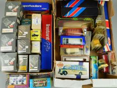 A QUANTITY OF BOXED ASSORTED DIECAST TRUCK AND BUS MODELS, to include Corgi Classic Thornycroft