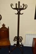 AN EARLY 20TH CENTURY BENTWOOD HAT STAND, stamped Thonet to underside, height 201cm