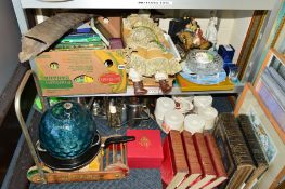 AN ASSORTMENT OF SUNDRY ITEMS to include a mammoth tusk, Carlton Ware Guinness storage jars, vintage