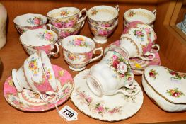 VARIOUS ROYAL ALBERT TEAWARES AND TRINKET, to include 'Lady Carlyle' (9) (3 cups hairline), six '