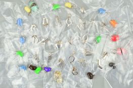 A SELECTION OF SILVER MOLLY BROWN CHARMS to include enamel bean shape charms, letter charms and