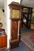 A GEORGIAN OAK 30 HOUR LONGCASE CLOCK, the brass dial marked Tho Furnival, Sheffield, dial