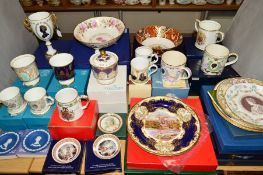 A QUANTITY OF BOXED ROYAL AND OTHER COMMEMORATIVES to include Coalport limited edition twin