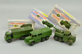 THREE BOXED DINKY TOYS MILITARY VEHICLES, Foden 10-Ton Army Truck, No.622, with a quantity of cast