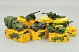 A QUANTITY OF BOXED DINKY TOYS MILITARY VEHICLES, Army 1-Ton Cargo Truck, No.641, Daimler Scout Car,