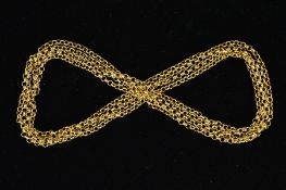 A 9CT GOLD GUARD CHAIN designed as a belcher link chain with 9ct hallmark, length 150mm, weight 24.3