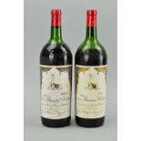 TWO MAGNUMS OF CHATEAU MOUTON BARONNE PHILIPPE PAUILLAC 1978, fill levels low and high shoulder,