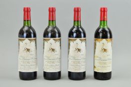 FOUR BOTTLES OF PAUILLAC, comprising three bottles of Chateau Mouton Baronne Philippe 'en homage a