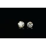TWO MODERN BRILLIANT CUT DIAMONDS, first 0.29ct, colour assessed as G-H, clarity I1, second 0.