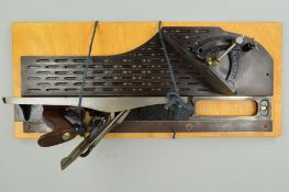 A STANLEY NO.52 CHUTE BOARD, and No.51 smoothing plane on a wooden plinth (2)