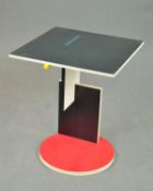 GERRIT THOMAS RIETVELD (1888-1964) FOR CASSINA, model Schroeder, a geometric form table, black,