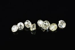 A SELECTION OF OLD EUROPEAN, OLD MINE AND OLD CUSHION CUT DIAMONDS, approximate average sizes from