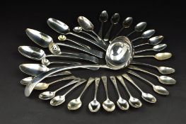 A GEORGE V SILVER OLD ENGLISH PATTERN SOUP LADLE, engraved initial and date, makers Daniel &