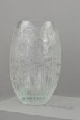 LALIQUE, a Bucolique Dandelion vase, impressed decoration to the swollen sleeve shaped body,