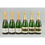 SIX BOTTLES OF CHAMPAGNE, comprising three bottles of Nicholas Feuillatte and three bottles of