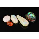 MIXED OPAL COLLECTION, to include a Mexican fire opal measuring 9.6mm x 6.2mm, weighing 1.20ct, a