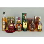 SIX BOTTLES OF BLENDED SCOTCH AND IRISH WHISKY, comprising a bottle of Chivas Brothers Royal Salute,