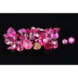 A SELECTION OF VARI-SHAPE RUBIES, approximate average sizes ranging from 0.03ct - 0.49ct, some