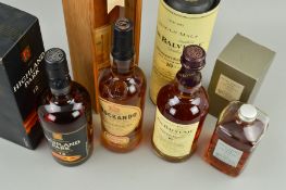 THREE BOTTLES OF SINGLE MALT, comprising a bottle of Highland Park Single Malt Scotch Whisky from