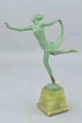 AFTER JOSEF LORENZL, a patinated bronze figure of dancer, standing on one foot and holding a