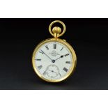 AN EARLY 18CT GOLD DENT OPEN FACED POCKET WATCH, white enamel dial, enamel dial signed 'Dent 61