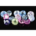 A SELECTION OF MIXED COLOUR SAPPHIRES, vari-cut average dimension 6mm each, colours to include