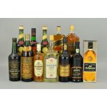 A COLLECTION OF WHISKY, PORT AND SPIRITS, to include a bottle of Johnnie Walker Black Label