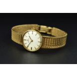 A MID TO LATE 20TH CENTURY 9CT GOLD LADIES OMEGA WRISTWATCH, round dial measuring approximately 19mm