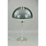 ROBERT WELCH, a 1960’s Lumitron table lamp, the anthracite perspex shade on a stainless steel